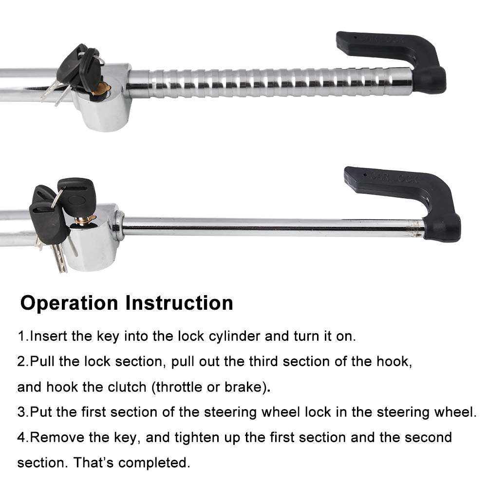 Universal Vehicle Anti-Theft Lock Steering Wheel Car Pedal Brake Lock - RATO RT-053 | High-Security