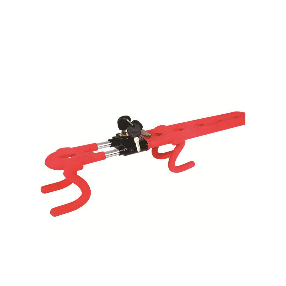 NBRATO RW-6096A Universal Adjustable Double Hook Car Steering Wheel Lock - Anti-Theft Security Devic